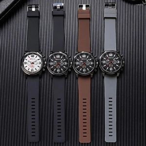 Horloges Betaalbaar herenhorloge Stijlvol quartz herenpols met siliconen band Minimalistisch ontwerp Casual mode-sieraden voor tieners
