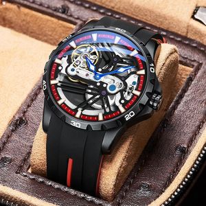 Polshorloges Ailang 2023 Fashion heren luxe gepersonaliseerd horloge holle lichtgevende siliconen automatische mechanische waterdichte herenhorloges