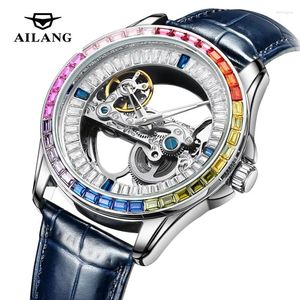 Montre-bracelets Ailang 2024 Fashion Squelette Automatique mécanique Diamond Luxury pour hommes Clock 3ATM RELOJ RELOJ