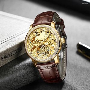 Montre-bracelets Ailang Top Brand Men Automatic Mechanical Watch Fashion Tourbillon For Luminal Termroproping Clock Cuir Strap 8313