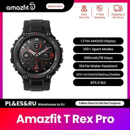 Montres-bracelets Amazfit T-rex Trex Pro T Rex GPS étanche Smartwatch extérieur 18 jours d'autonomie 390mAh montre intelligente pour Android iOS PhoneQ231123