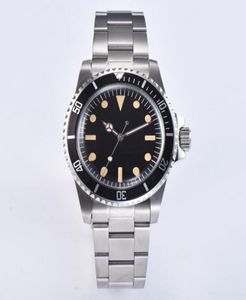 Montre-bracelets Watch antique 1960 Retro Men039s 395mm Japonais NH35 Mouvement noir Stérile Noir Plaque en aluminium Plaque Lumineuse A15632615