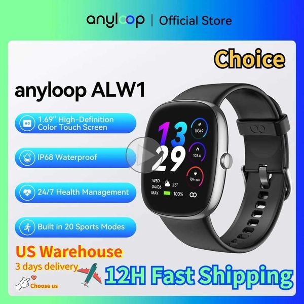 Montre-bracelets Anyloop Alw1 Smart Watch 20 + Sports Modes Bluetooth Call Smartwatch 1.69 Affichage AMOLED AMOLED EMPRÉPORT SMARTHWHATCH 240423