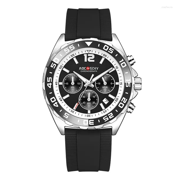 Relojes de pulsera Estilo AOCASDIY Dial grande Tipo de concha clásico Reloj de cuarzo con correa de silicona para hombres vigorosos y coloridos Explosión transfronteriza