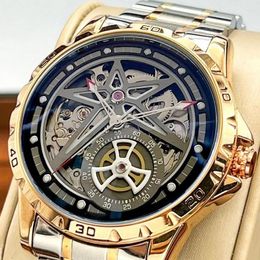 Horloges Aokulasic Voor Heren Horloge Pentagram Skelet Automatische Holle Mechanische Mannelijke Sport Lichtgevende 2024 Relogio Masculino