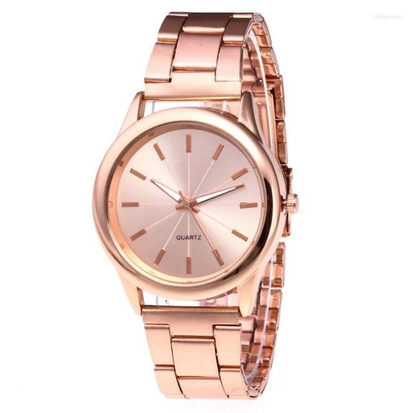 Montres-bracelets arrivée mode alliage acier ceinture hommes montre à Quartz UP rayure échelle Simple Couple montres femmes tenue décontractée dame horloge