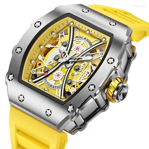 Montre-bracelets Automatic Mechanical Mens Watchs Top Brand Skeleton Tourbillon Watch Imperproof Business In colorée Sport en acier inoxydable