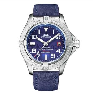 Montres-bracelets Automatique Auto Vent Mécanique Noir Oiseau Toile Style Véritable Noir Bleu Cadran En Cuir Date Lumineux De Luxe Hommes 0703