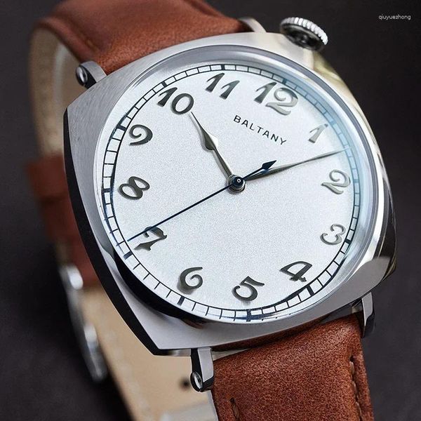 Relojes de pulsera Baltany 1921 American Homage Watch Miyota 9039 Movimiento mecánico automático Caja cuadrada 316L Reloj de pulsera para hombre de acero inoxidable