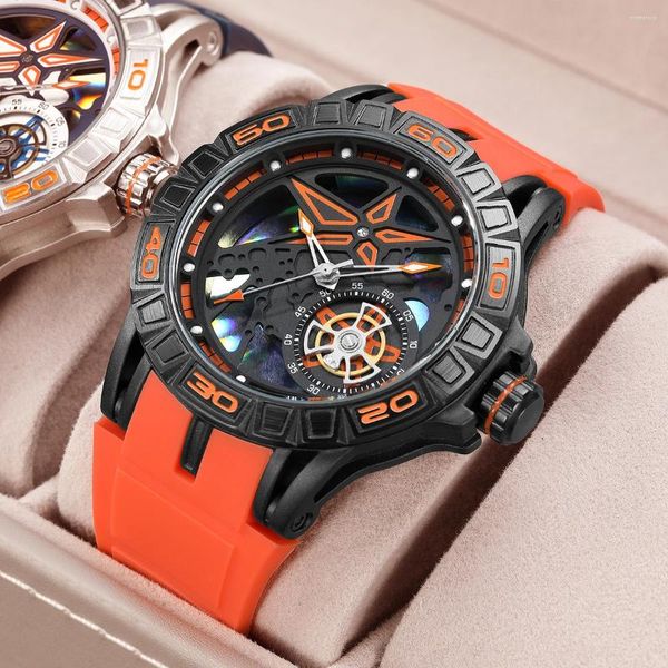 Montre-bracelets Baogelamens montres Top Hollow Sport Watch For Men Fashion Silicone Strap Imperproof Quartz Quartz Dropship de bracelet