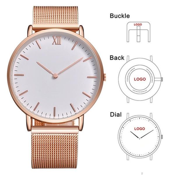 Relojes de pulsera BAOSAILI CL024 Banda de oro rosa Nombre de la empresa Reloj de pulsera Cambiable por encargo Etiqueta privada Hombre