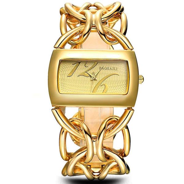 Relojes de pulsera BAOSAILI Real Chapado en oro Circel Correa Mujeres Relojes de lujo Vestido Reloj Japón Movt Charm Ladies Muñeca Relgio
