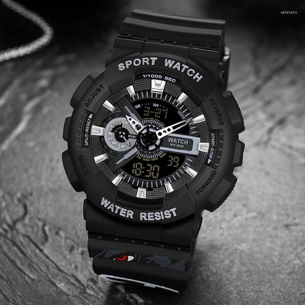 Montres-bracelets BASID marque hommes montres de sport double G analogique numérique LED électronique Quartz étanche natation montre militaire