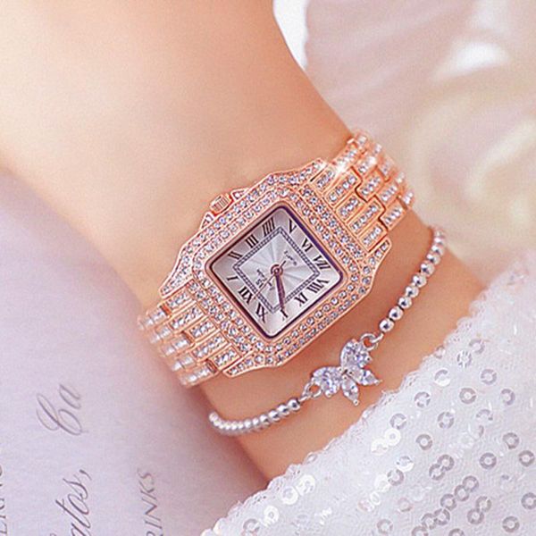 Montreuses-bracelets Beauty Diamond Watch for Women Quartz Analog Luxury Rose Gold Clock 2022 Regio Feminino Montrewristwatches Wristwatcheswristw