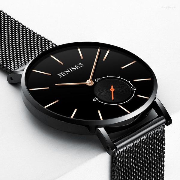 Relojes de pulsera BELUSHI 2023 Reloj de moda para hombres Reloj de cuarzo resistente al agua Relojes para hombre Cinturón de malla Correa de cuero Relogios Masculino