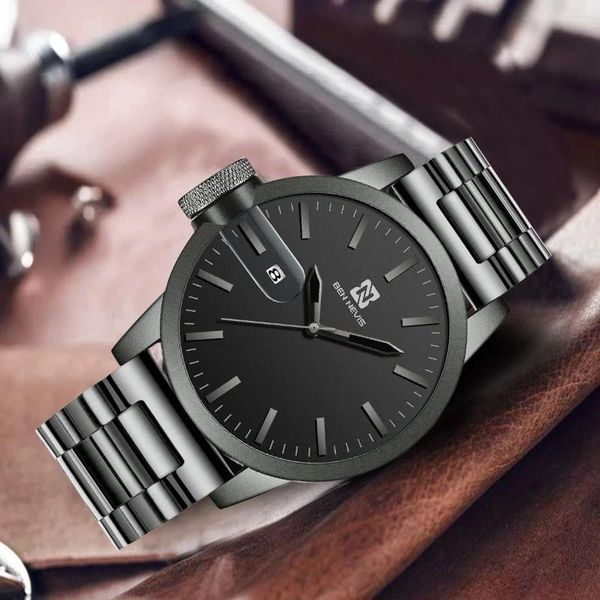 Montre-bracelets Ben Nevis Luxury Man Wristwatch Fashion Afficier imperméable Watch Sport en acier inoxydable Quartz Match pour hommes Boîte à reloj masculin