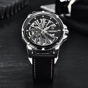 Polshorloges Benyar Men Mechanisch roestvrij staal waterdichte 50m Diver Watch Automatic Reloj Hombre