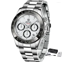 Montres-bracelets BENYAR Montre Pour Hommes Chronographe Mâle Sport Montres Étanche En Acier Inoxydable Quartz Relojes Hombre