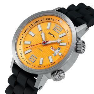 Relojes de pulsera BERNY 20ATM Buceo Reloj automático Súper resistente al agua Luminoso Zafiro Automático Reloj de pulsera mecánico para hombres Relojes deportivos