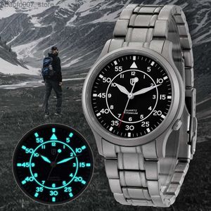 Polshorloges Berny Titanium Mens AR Coating Sapphire Fashion Pols Glow VH31 Ultra dunne kwarts Waterdicht 5aTM