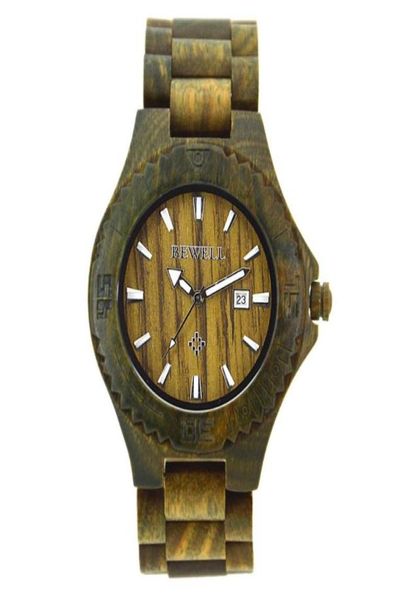 Wallwatches Bewell W023B Vender hombres Wood Watch Watch Relojes CALENDARIO DE LA BANDA DE MADERA Vestido macho de lujo Relogio Masculino34693733