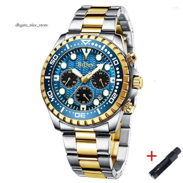 Montre-bracelets Biden Luxury Chronograph Quartz Wrist Watch For Men Sport Imperproof Watches 12 / 24hours Calendar Corloges Male Relogie Masculino 991