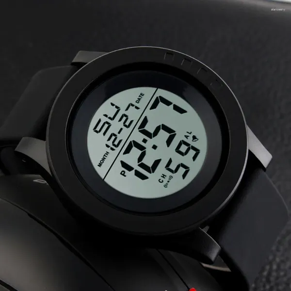 Relojes de pulsera Reloj para hombre con esfera grande Deporte militar Luminoso LED Digital Multifunción Relojes electrónicos impermeables al aire libre para hombre