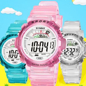 Horloges Grote/Kleine Kinderen Kinderhorloge Roze Digitale Horloges Voor Jongens Meisjes Studenten Waterdichte Klok LED Sport Relojes