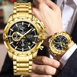 Наручные часы Большие часы для мужчин Лучший люксовый бренд LIGE Кварцевые мужские часы Спортивные водонепроницаемые наручные хронограф Дата Relogio Masculino 231025