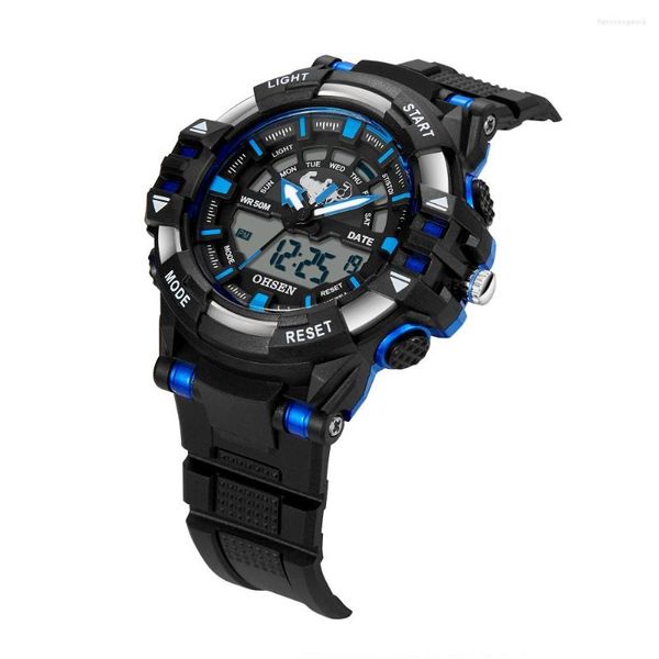 Montre-bracelets Black Blue Mens Watches Sport Sport Imperproof Quartz Man Women Wristwatch Digital Dual Time Watch Clocks Relogie Masculino 2023