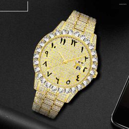 Montre-bracelets Bling Big Diamond Watch for Men Full CZ Iced Out Mens Watches Luxury Quartz HipProproping Hip Hop Male Horloge Reloj