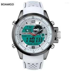 Montre-bracelets Boamigo Luminous Digital Watch Men Military Chronograph Quartz Imperproof Sports Sports Sports Rubber Strap Alarme Montre de montres