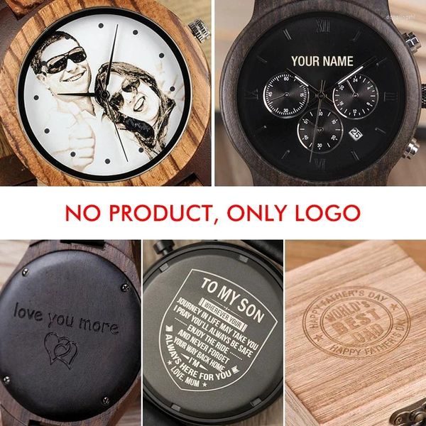 Relojes de pulsera BOBO BIRD Impresión colorida / Grabado con láser Tarifa del logotipo OEM Acepta personalizado en relojes de madera de bambú / gafas de sol y caja de regalo