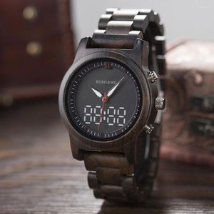 Polshorloges Bobo Bird Man Kijk digitale houten wacKthes heren kwarts polswatch mannelijke pols horloges voor uurwerkjes klok op maat
