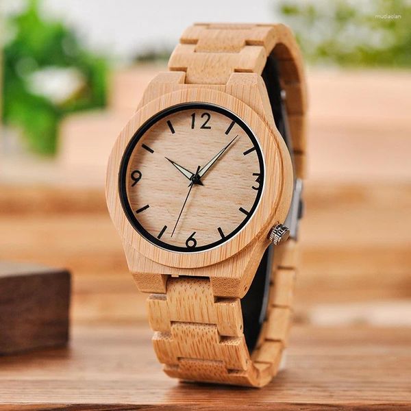 Montre-bracelets Bobo Bird Wood Watch Men Bamboo Wooden Watches Relogio Masculino Japan Movement Mouve d'horloge