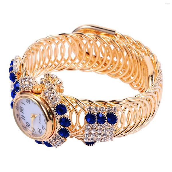 Relojes de pulsera Reloj de pulsera Conjunto de brillo de labios Niñas Dama Aleación Correa de cuarzo Mujeres Casual Fitness