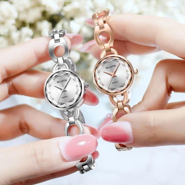 Relojes de pulsera Marca Casual Relojes de mujer Moda de lujo Reloj de cuarzo para mujer Reloj de pulsera diario impermeable para mujer Vestido simple Regalo de novia