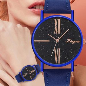 Montres-bracelets Marque Mode Starry Sky Femmes Montre Bracelet En Cuir Bracelet Horloge Tempérament Casual Dames Quartz Montre-Bracelet Cadeau # B