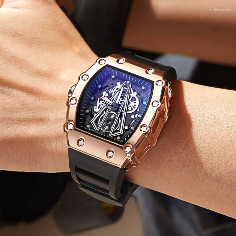 Kol saatleri marka piyade ağır kuvars izle yaratıcı parlak su geçirmez el saati erkekler mekanik olmayan sporlar serin hediye kol saati