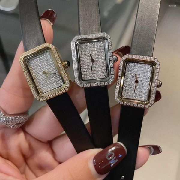 Relojes de pulsera Cosas de marca para mujer Reloj elegante para mujer Regalo de cuarzo para mujer Relojes con diseño de diamante completo para mujer