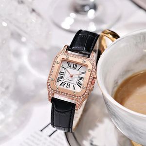 Montres-bracelets Marque Montre Carré Grand Cadran Femmes Quartz Design Sense Running Deuxième Cadeau Reloj Hombre Pour Les Femmes