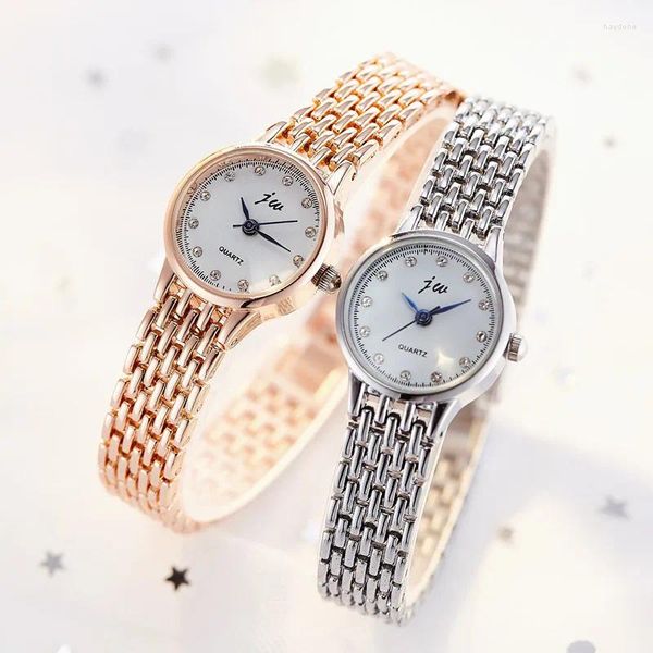 Relojes de pulsera Marca Moda para mujer Banda de acero Reloj de pulsera Versión coreana Estudiante Electrónico