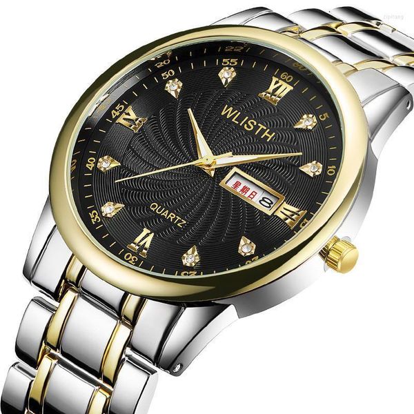 Armbanduhren Marke Damenuhren Wasserdichte Uhr Männer zwischen dem Gold Business Korean Tide Freizeit Mode Paar Quarz