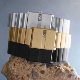 Montres-bracelets Bredan Montre unisexe Pulse personnalisé carré pour hommes mode minimaliste affichage numérique quartz