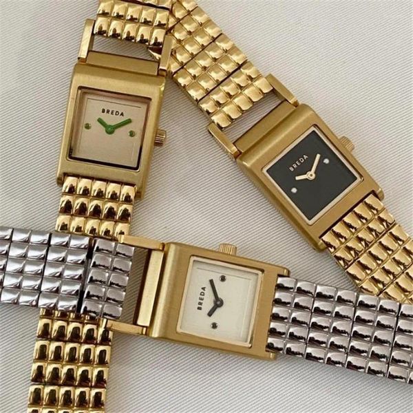 Relojes de pulsera Bredarever's Watch Square Small Dial Vintage Simple Fashion Gift Nicho de lujo ligero para mujer