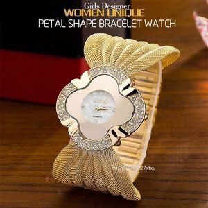 Montres-bracelets Bright Diamond Butterfly Net Watch Mesh Band Fashion Oval Gold Bracelet Alliage Quartz Montre-bracelet Femmes Bracelet Horloge 230215