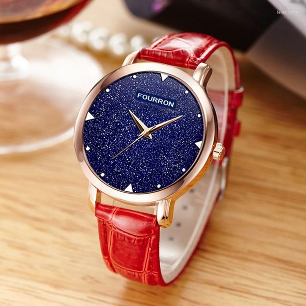 Montres-bracelets étoiles brillantes montre étanche mince trompette mode féminine coréenne Simple étudiant dames loisirs affaires