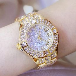 Montre-bracelets BS 2024 Diamond Watches Femme Femme en acier inoxydable Golden Femelle Gold Relogio Feminino