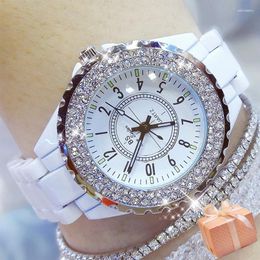 Montres-bracelets BS Montre en céramique élégante pour femmes Livraison gratuite Marques de luxe Strass Étanche Dames Montre Femme 2024