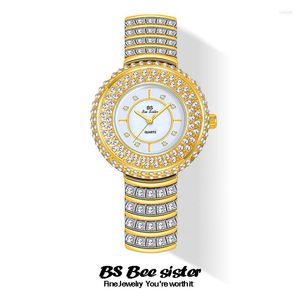 Montres-bracelets BS Full Diamond Light Luxury Flash Montre Femme Quartz Fashion
